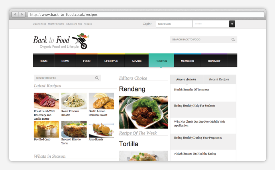 Back To Food — archived project view