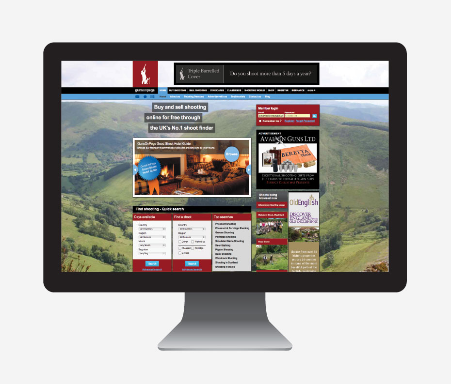 GunsOnPegs — original archived website screen