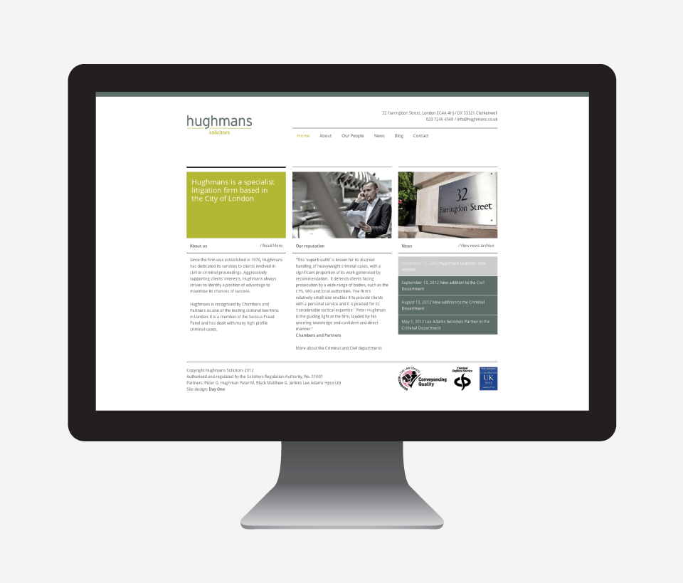 Hughmans — original archived website screen