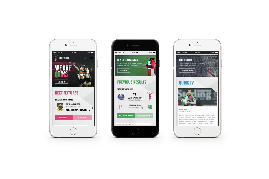 Harlequins Rugby — archived project view