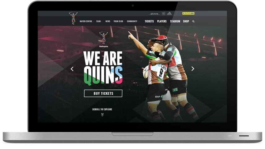 Harlequins Rugby — original archived website screen